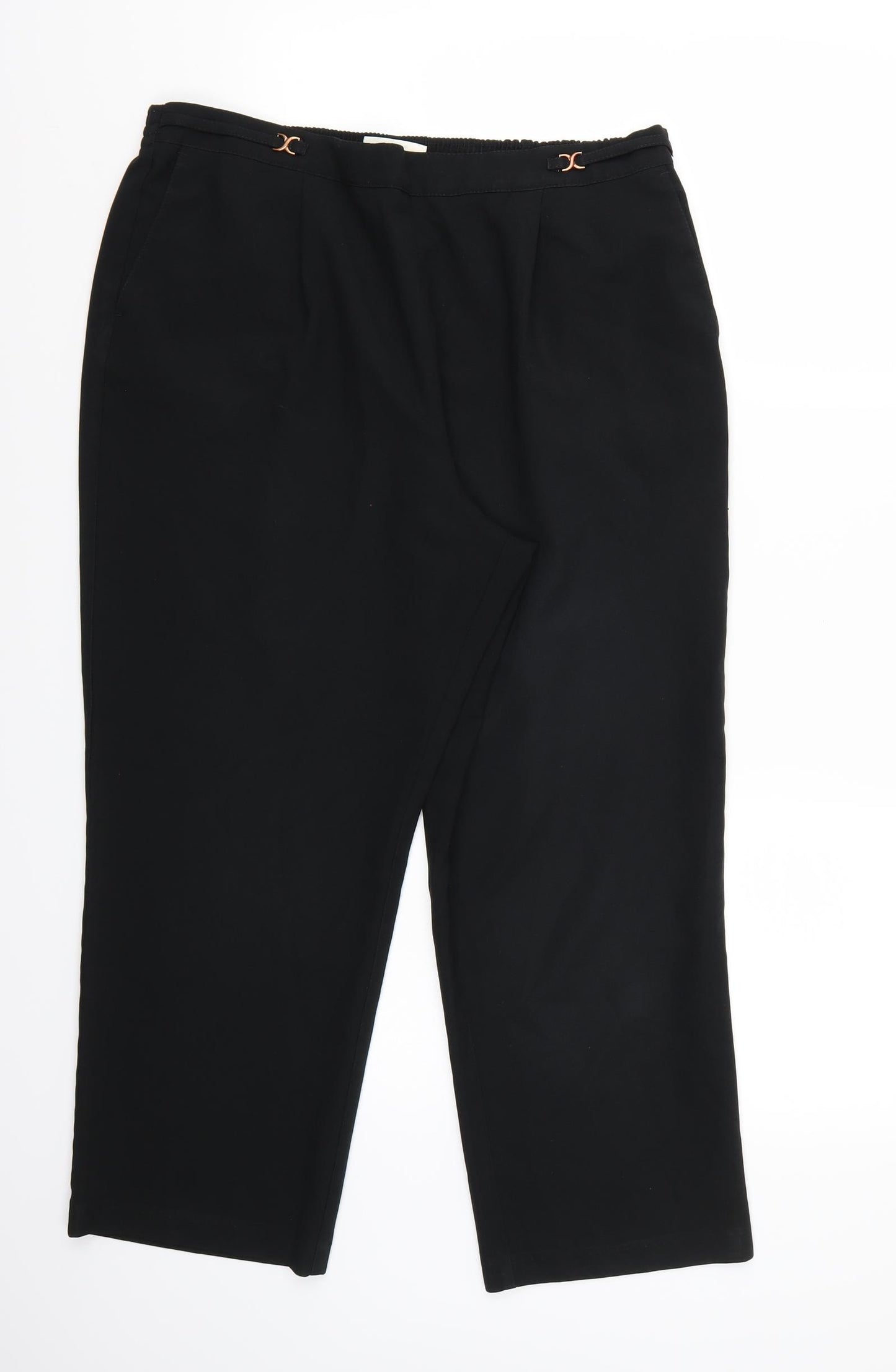 BHS Womens Black   Cropped Trousers Size 16 L24 in