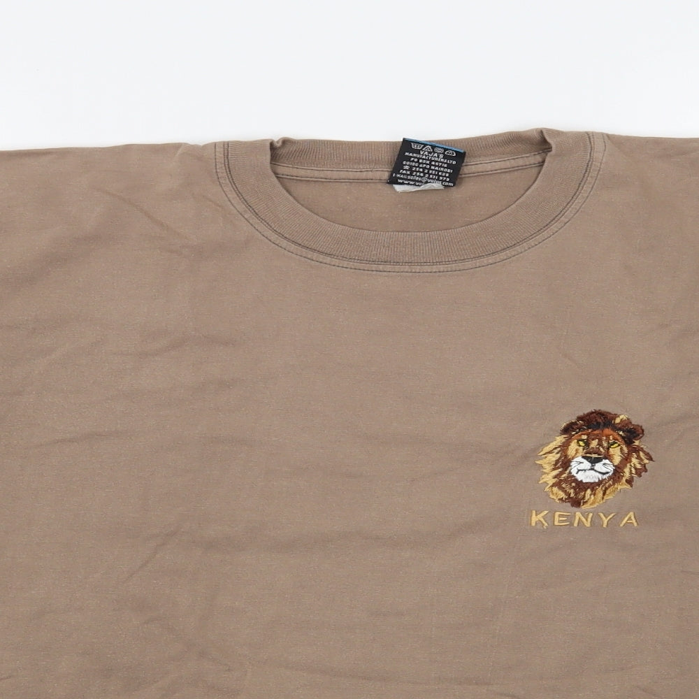 Airborne Mens Brown    T-Shirt Size M  - Kenya