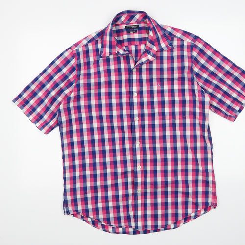 TAILORBYRD Mens Pink Check   Button-Up Size L