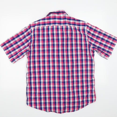 TAILORBYRD Mens Pink Check   Button-Up Size L