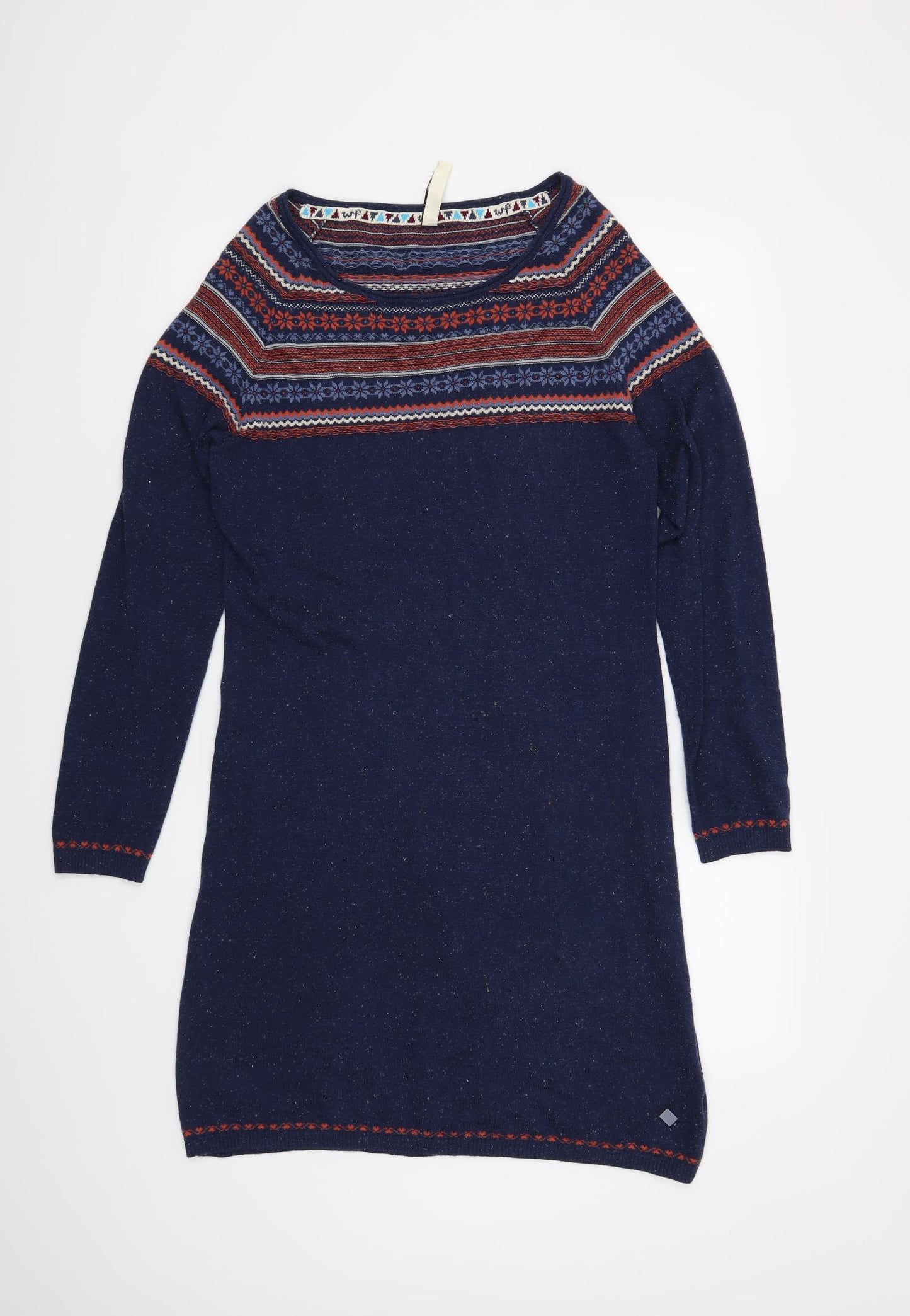 Weird Fish Womens Blue Striped  Jumper Dress  Size 12