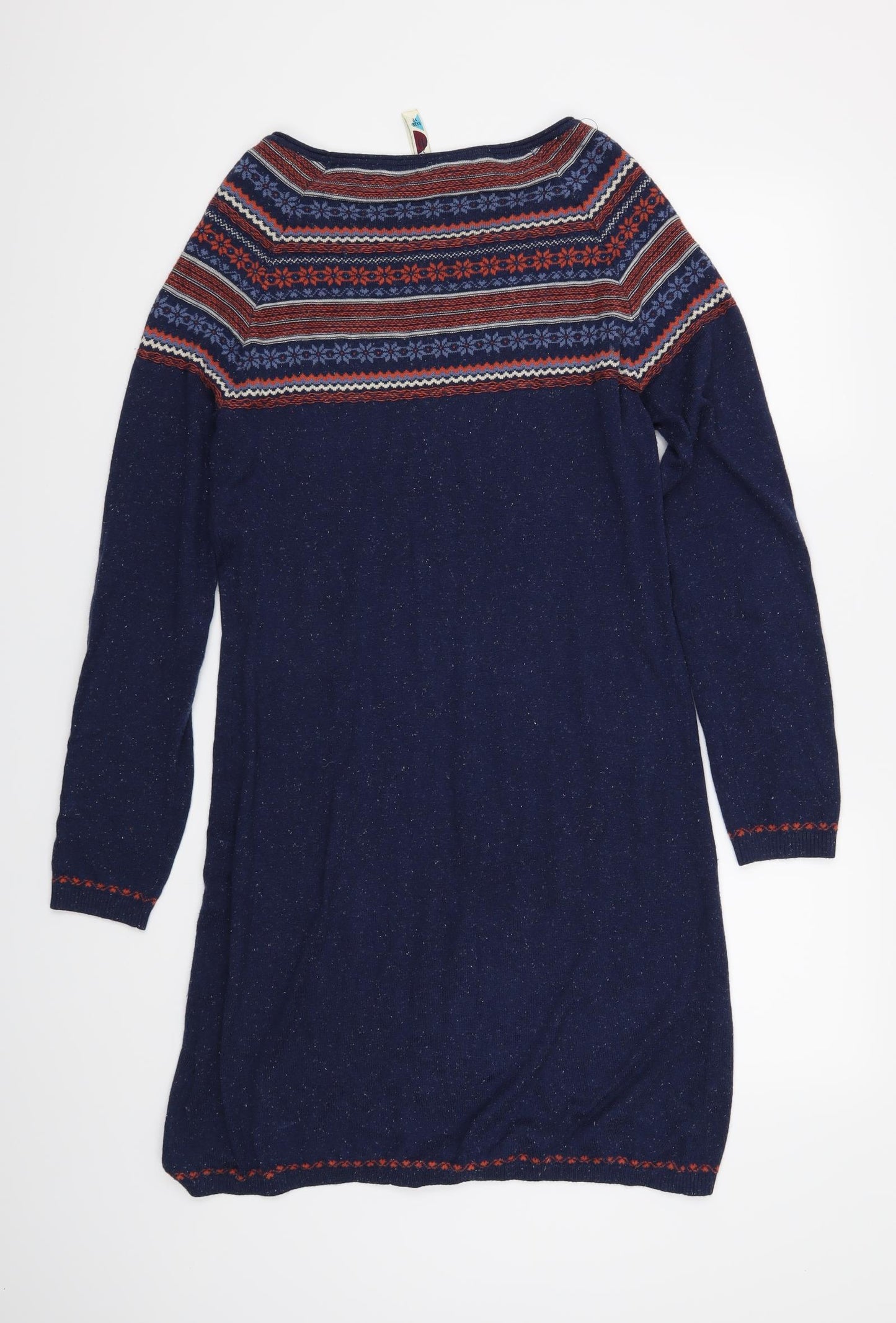Weird Fish Womens Blue Striped  Jumper Dress  Size 12