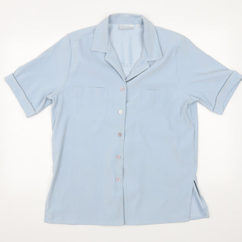 Compliments Womens Blue   Basic Blouse Size 12