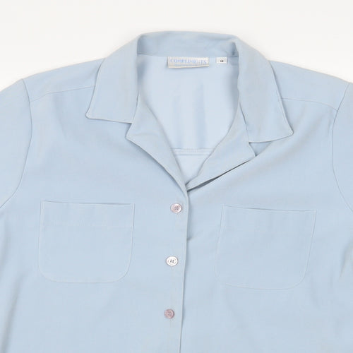 Compliments Womens Blue   Basic Blouse Size 12