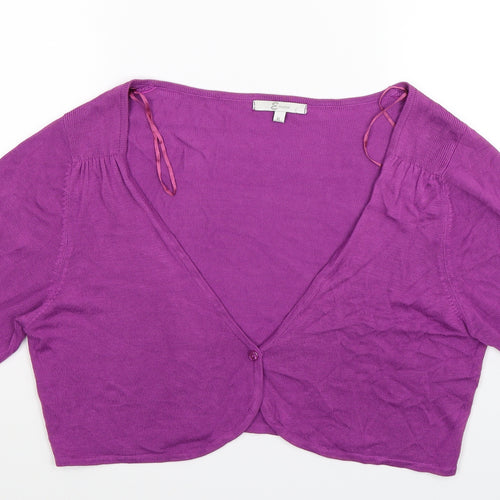 Eleganze Womens Purple  Knit Cardigan Jumper Size XL