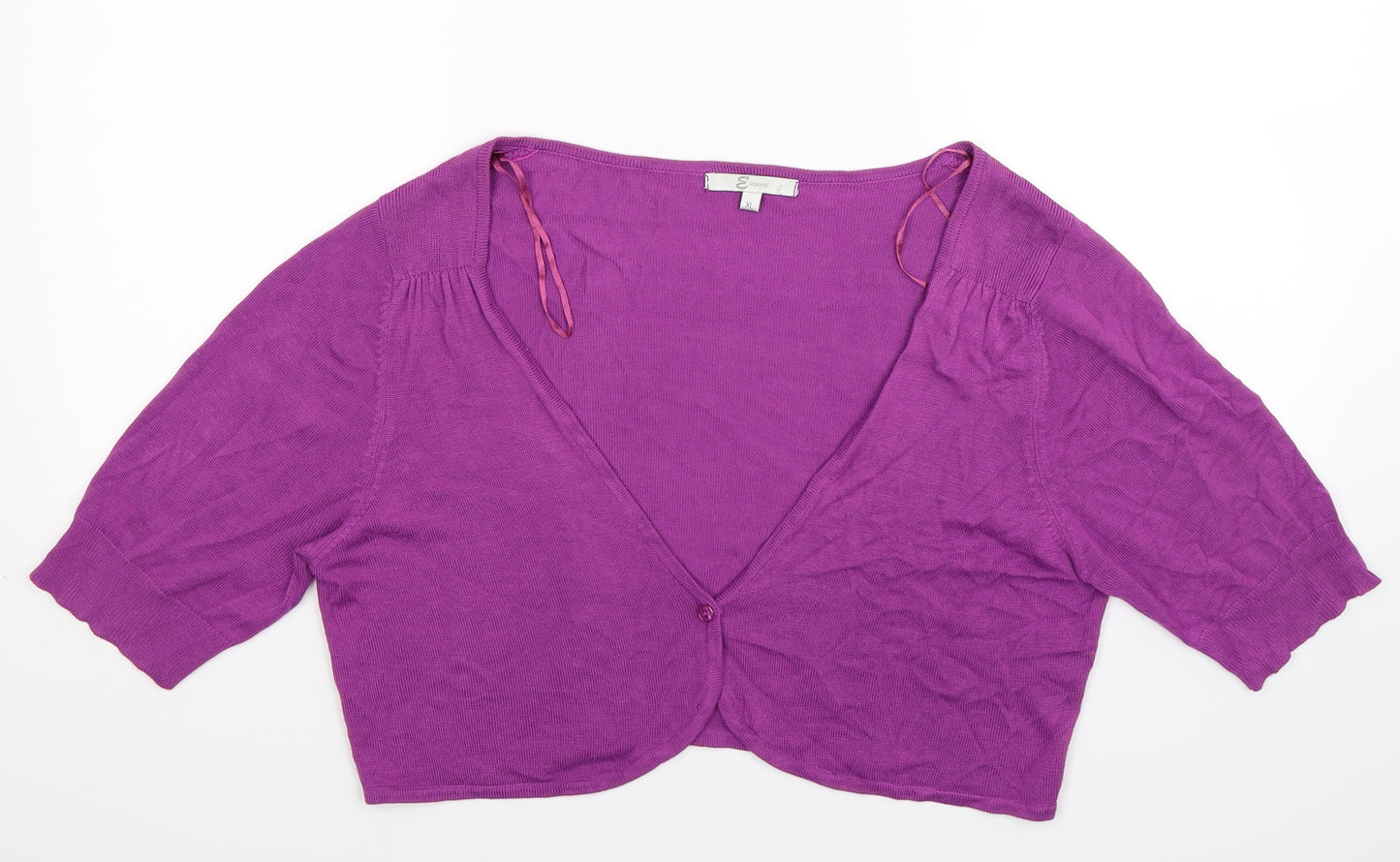 Eleganze Womens Purple  Knit Cardigan Jumper Size XL