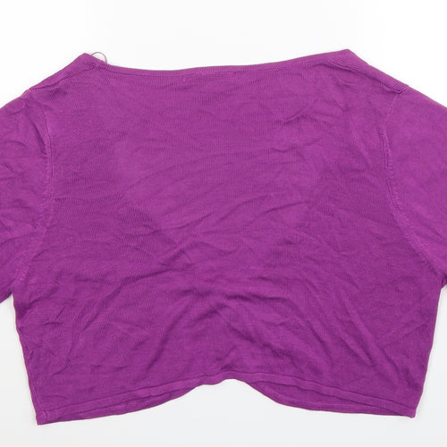 Eleganze Womens Purple  Knit Cardigan Jumper Size XL