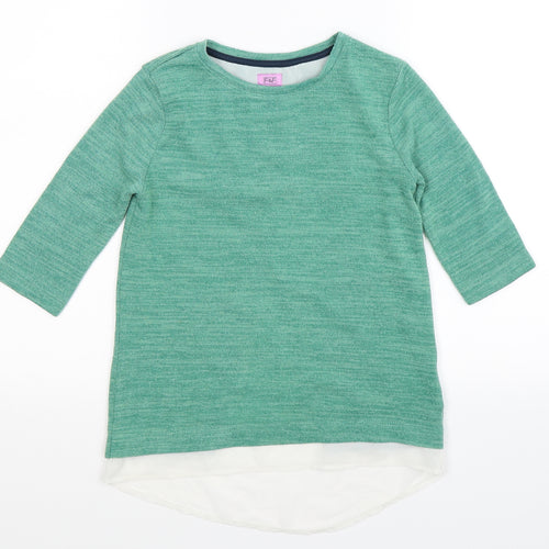 F&F Girls Green   Pullover Jumper Size 9-10 Years