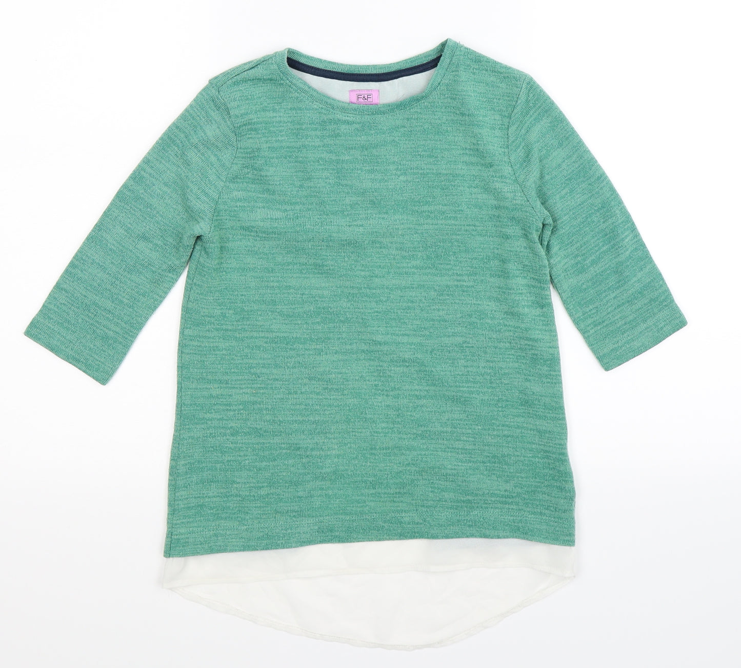 F&F Girls Green   Pullover Jumper Size 9-10 Years