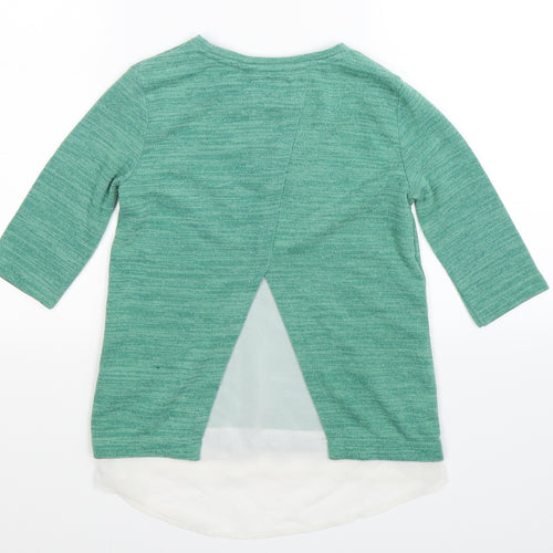 F&F Girls Green   Pullover Jumper Size 9-10 Years