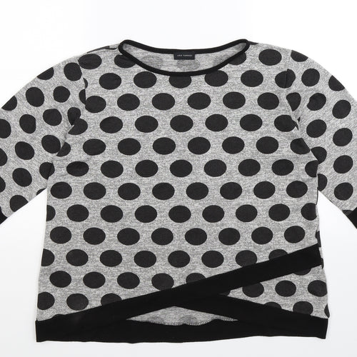 Luca Vanucci Womens Grey Polka Dot  Pullover Jumper Size S