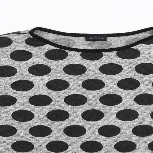 Luca Vanucci Womens Grey Polka Dot  Pullover Jumper Size S