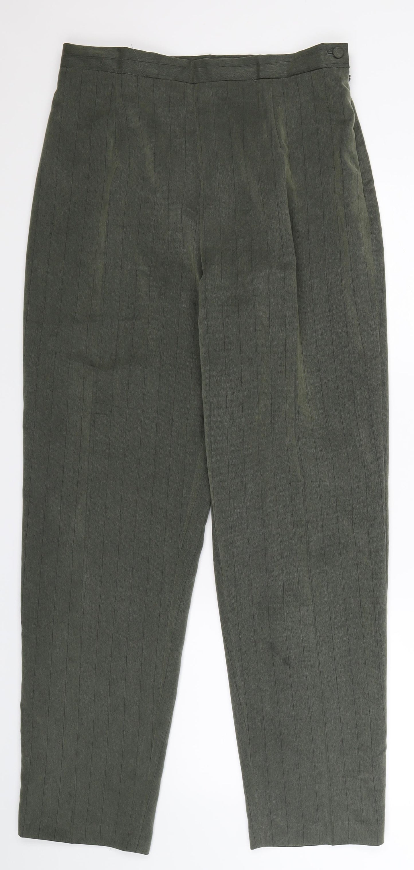 Preworn Womens Grey Striped  Trousers  Size 14 L31 in