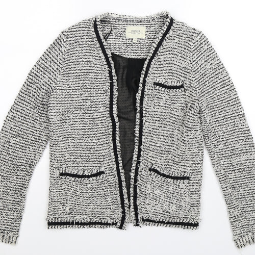 Papaya Womens Grey Striped  Jacket Blazer Size 8