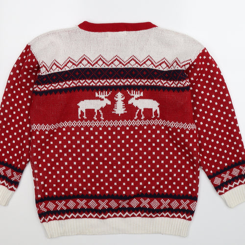 Sapphire Mens Red  Knit Pullover Jumper Size L