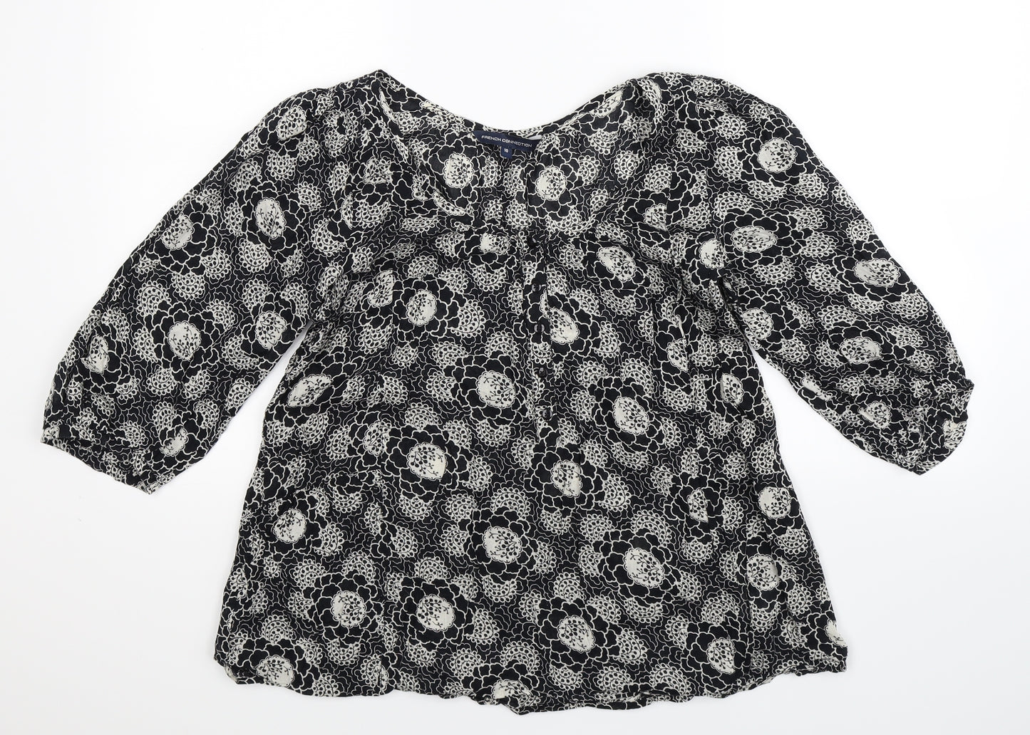 French Connection Womens Black Floral  Camisole Blouse Size 10