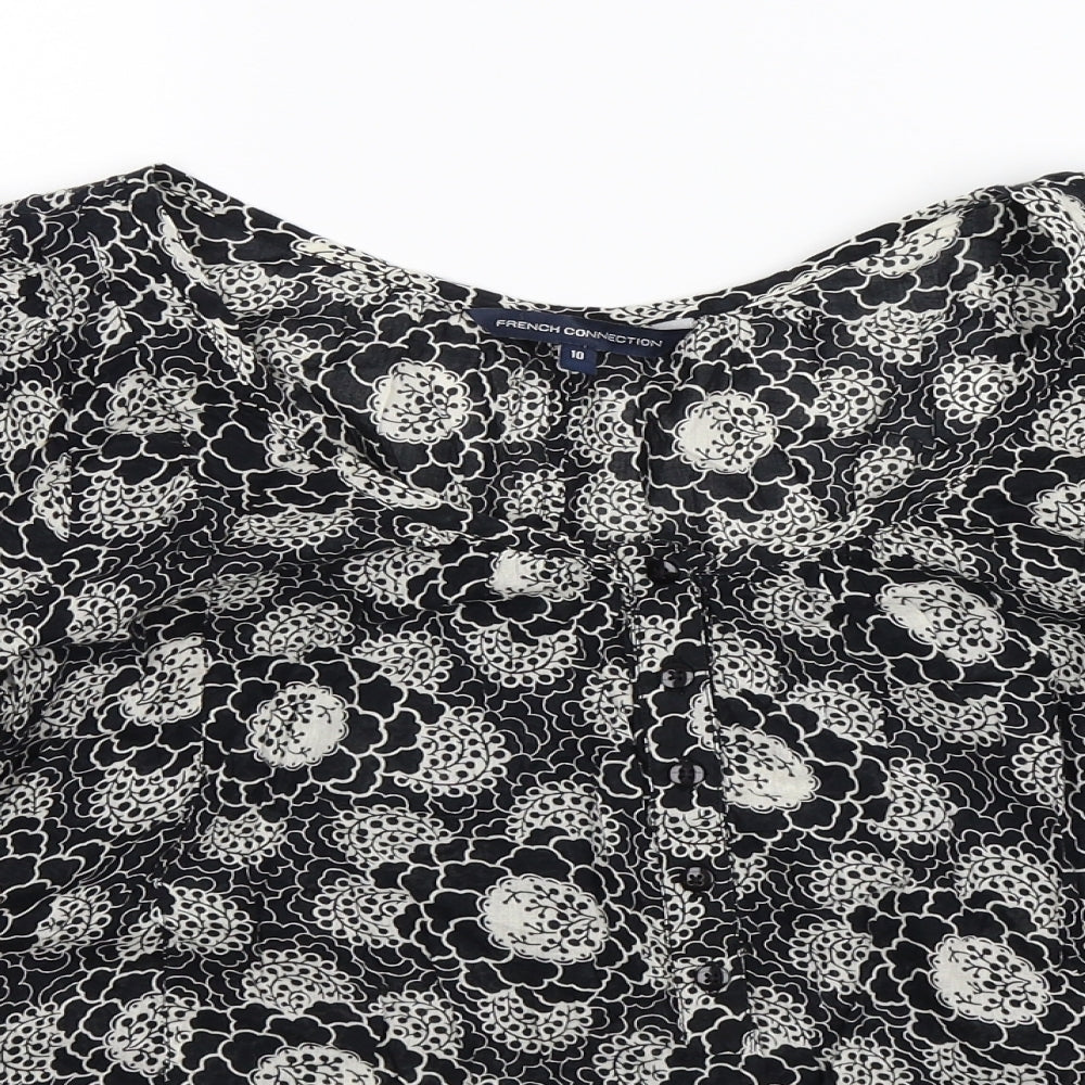 French Connection Womens Black Floral  Camisole Blouse Size 10