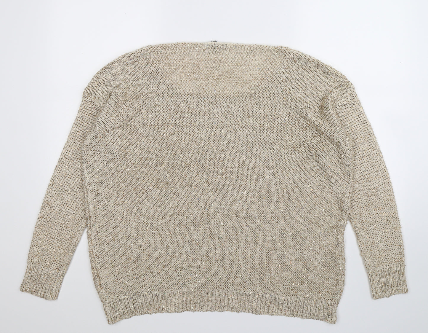 Mandi Womens Beige  Knit Pullover Jumper Size 12  - Oversized