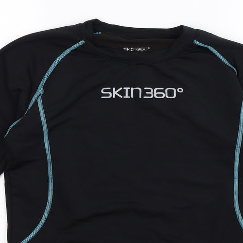 skin360 Mens Black   Jersey T-Shirt Size M  - base layer