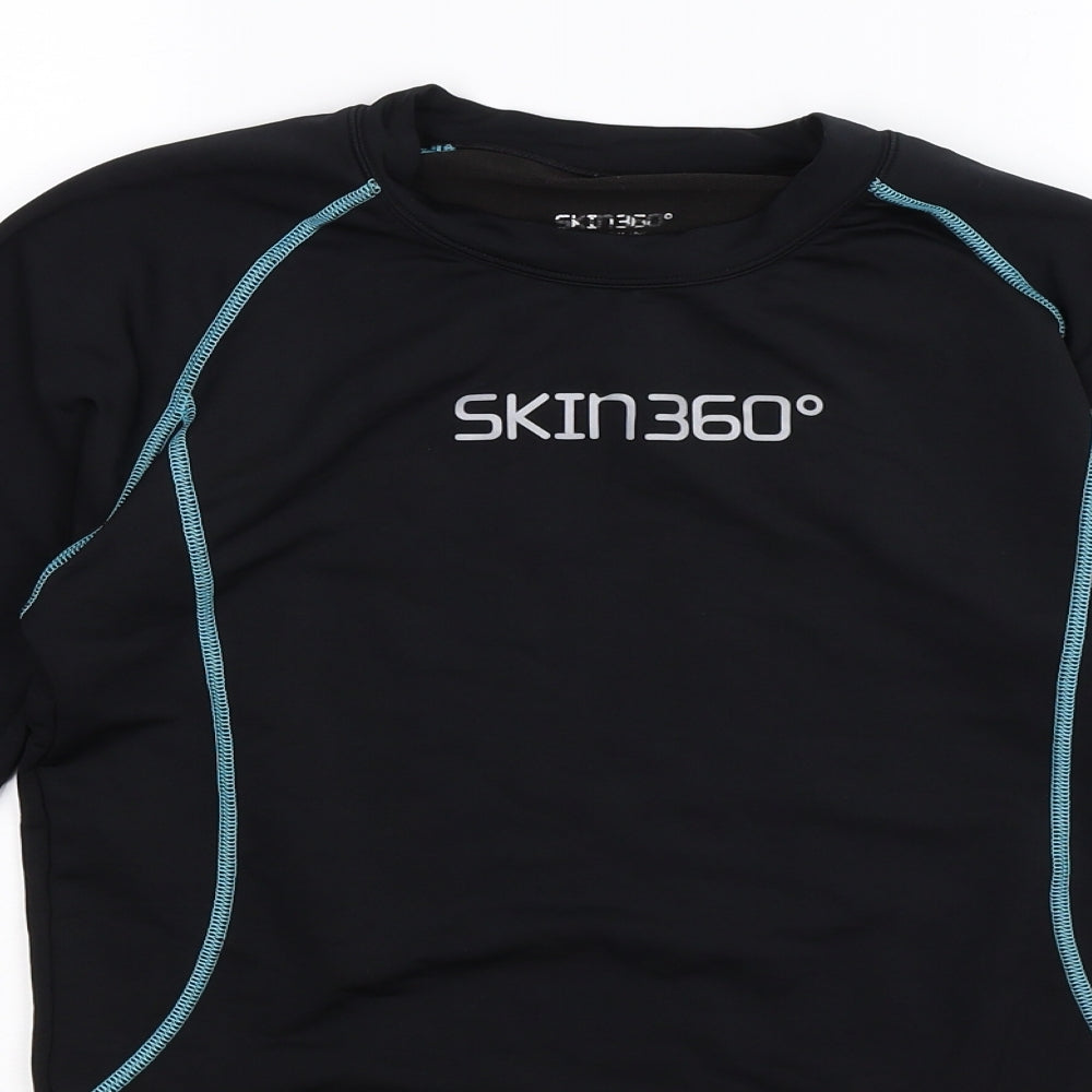 skin360 Mens Black   Jersey T-Shirt Size M  - base layer