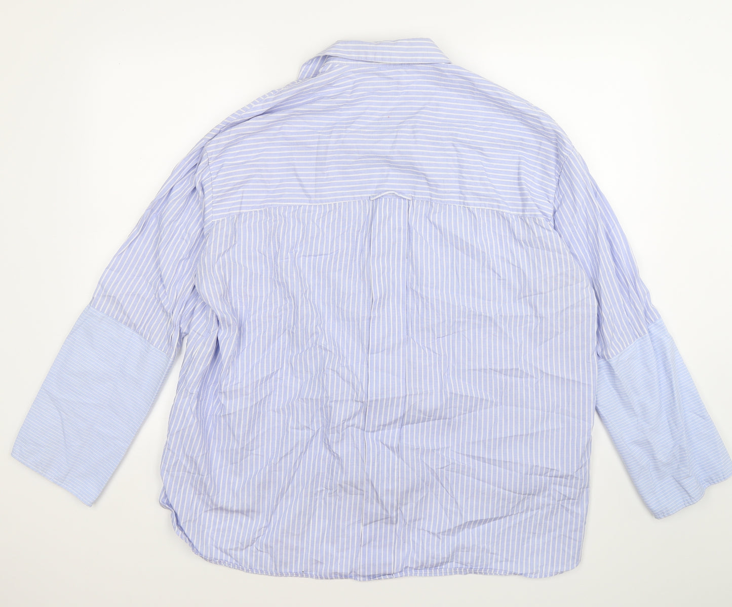 Zara Womens Blue Striped  Tunic Blouse Size XL