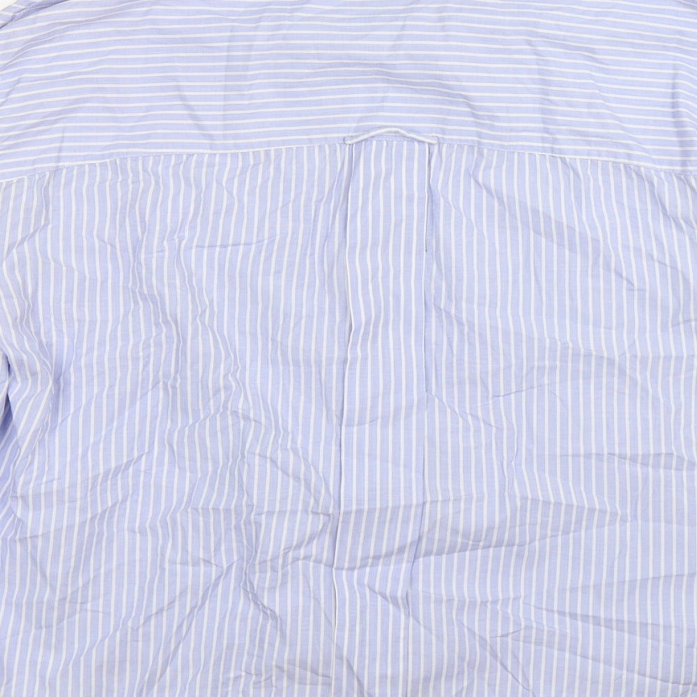 Zara Womens Blue Striped  Tunic Blouse Size XL