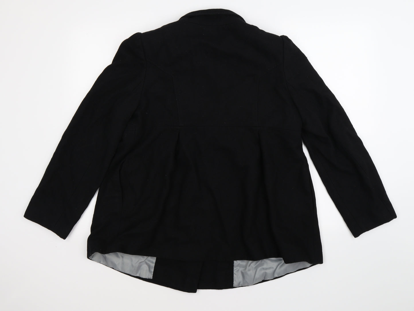 limited collection Womens Black  Fleece Pea Coat Jacket Size 12