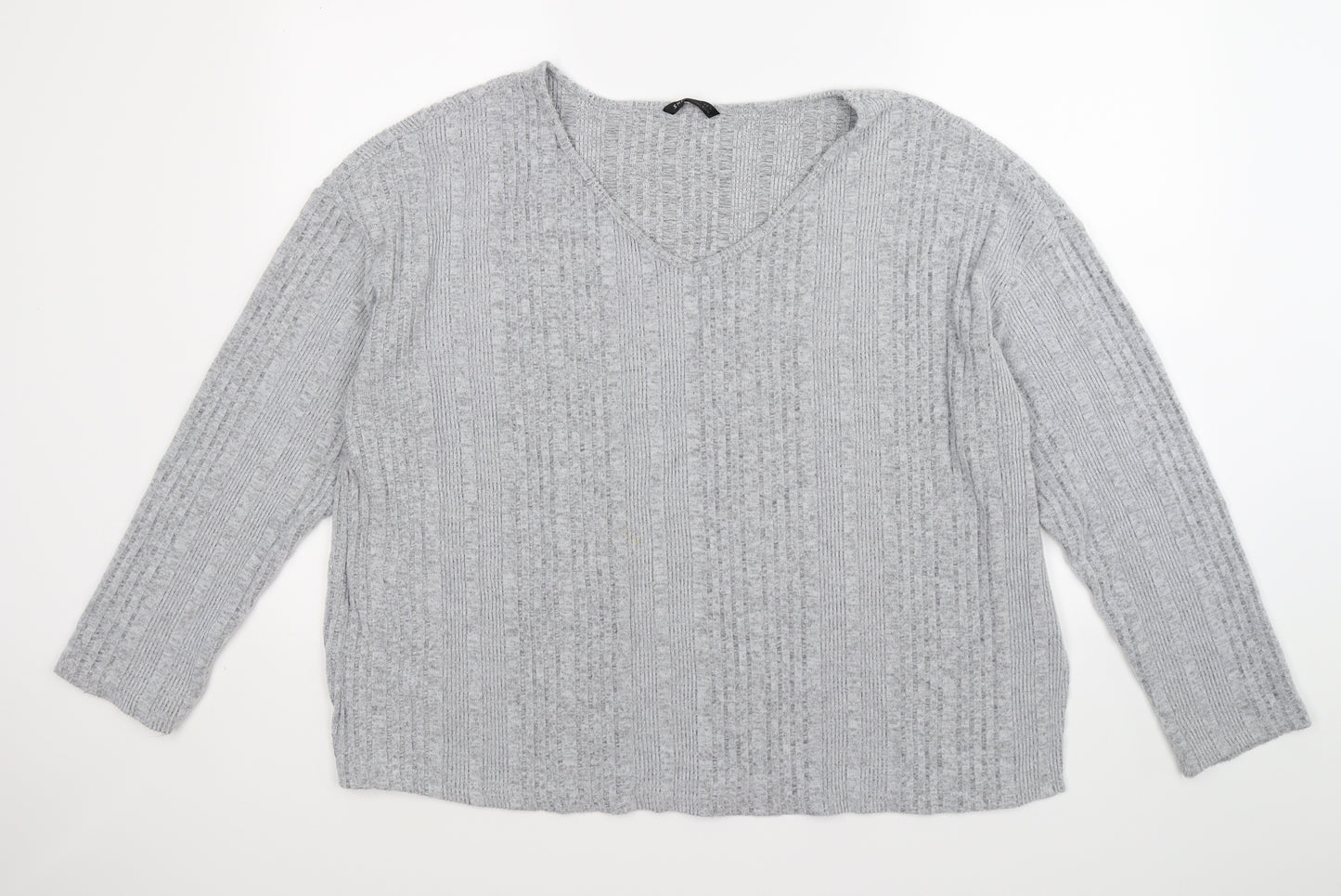 sheing Womens Gold Striped Knit Pullover Jumper Size XL