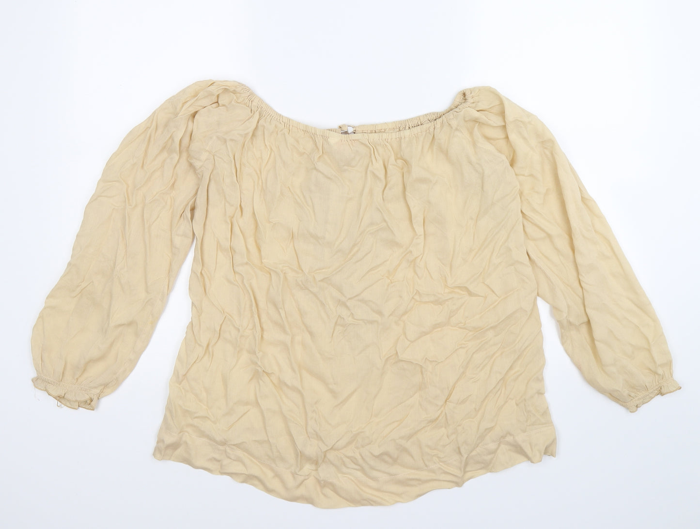 Jo Eden Womens Beige   Tunic Blouse Size M