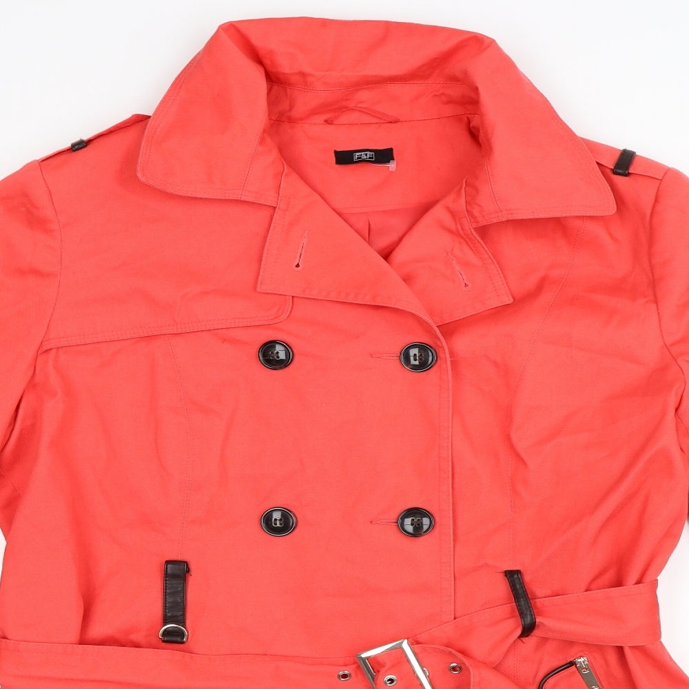 F&F Womens Orange   Pea Coat Coat Size 16