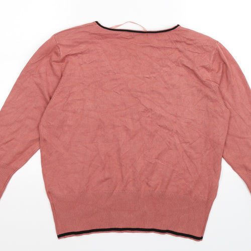 Roman Womens Pink Polka Dot Knit Pullover Jumper Size 18  - dusty