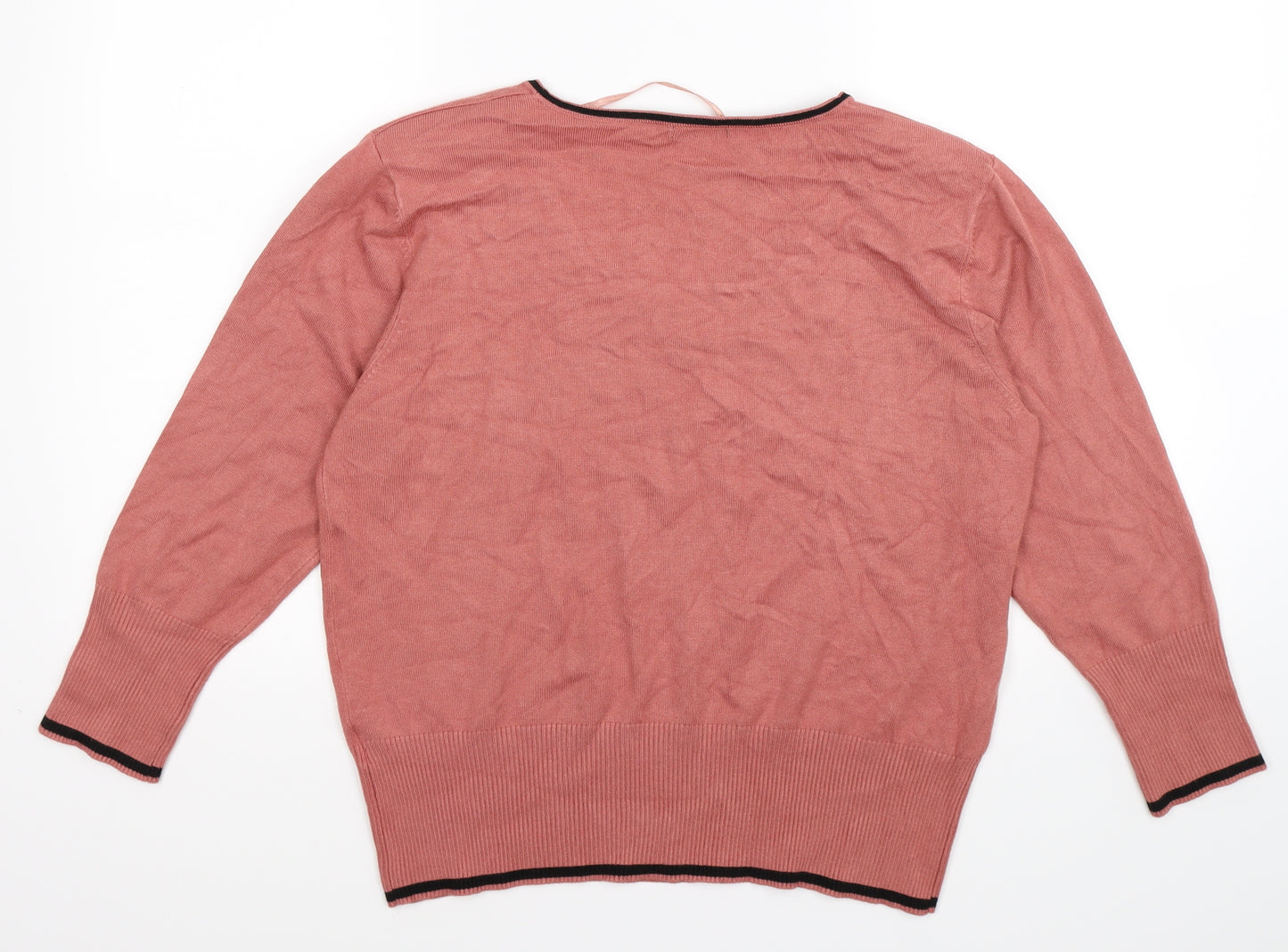 Roman Womens Pink Polka Dot Knit Pullover Jumper Size 18  - dusty