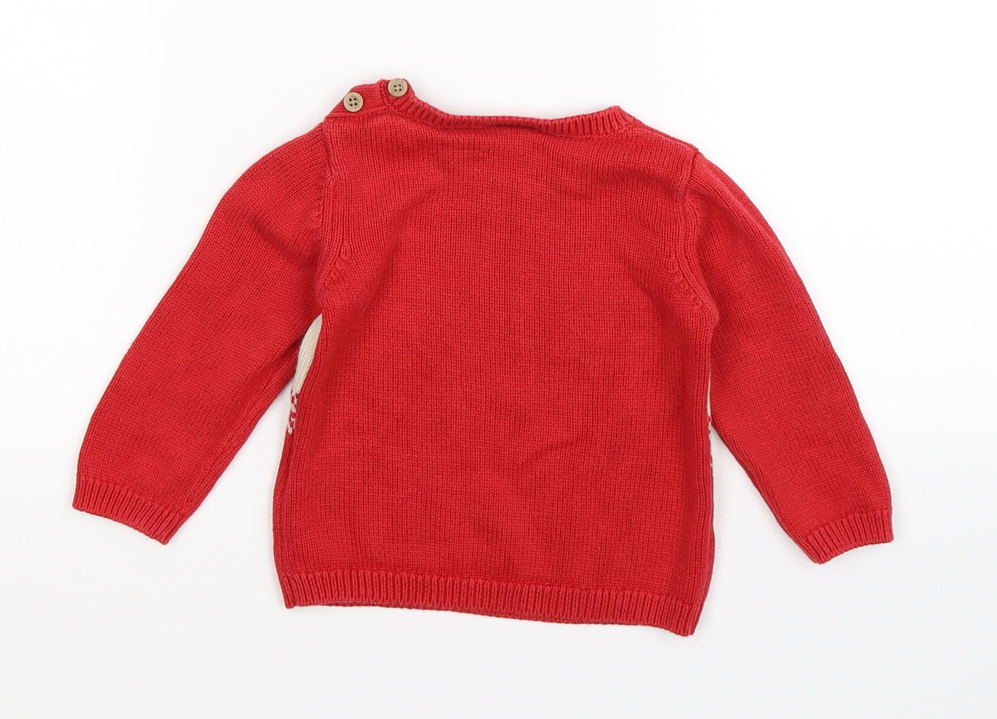 NEXT Baby Red  Knit Pullover Jumper Size 9-12 Months  - teddy fusilier