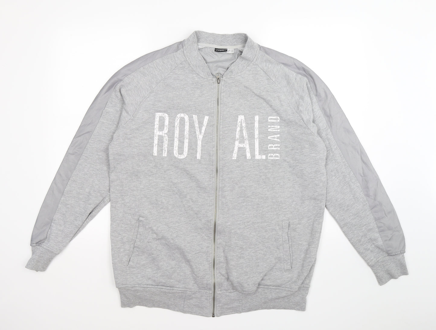 Livergy Mens Grey  Jersey Jacket  Size L  - royal