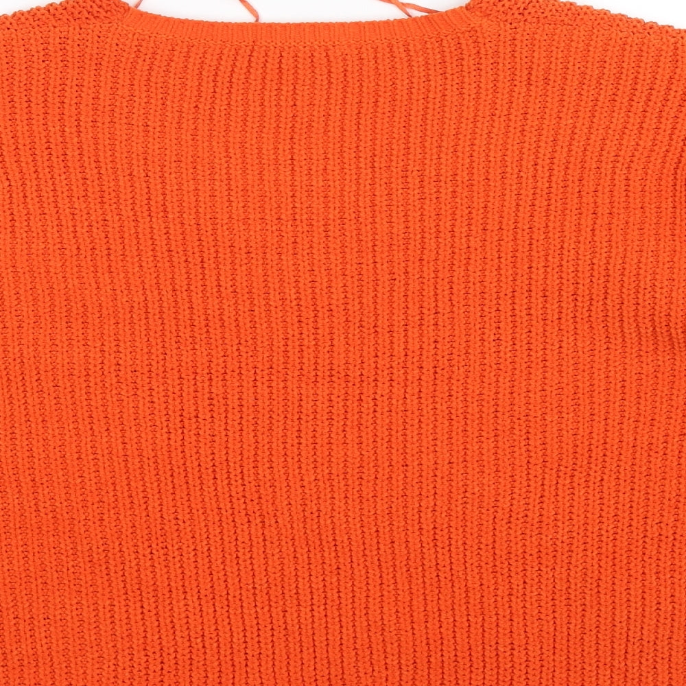 TU Womens Orange  Knit Pullover Jumper Size 16