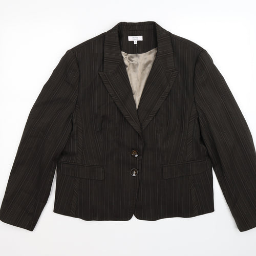 Debenhams Womens Brown Striped  Jacket Suit Jacket Size 16