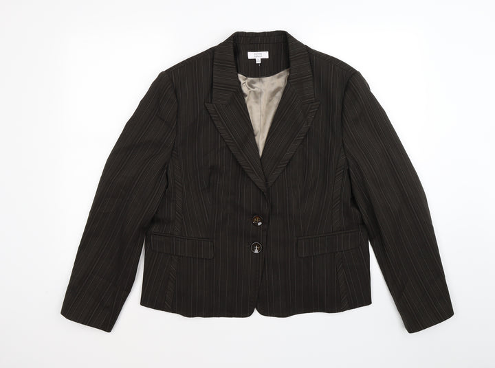 Debenhams Womens Brown Striped Jacket Suit Jacket Size 16