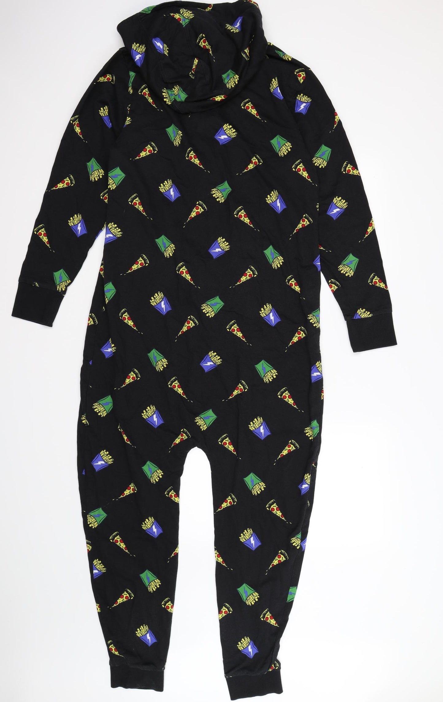 NEXT Boys Black Geometric Jersey  One Piece Size 15 Years  - pizza and chips