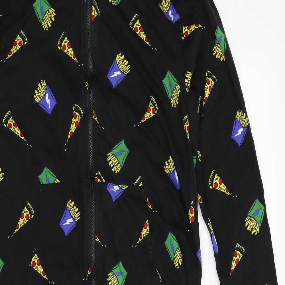 NEXT Boys Black Geometric Jersey  One Piece Size 15 Years  - pizza and chips