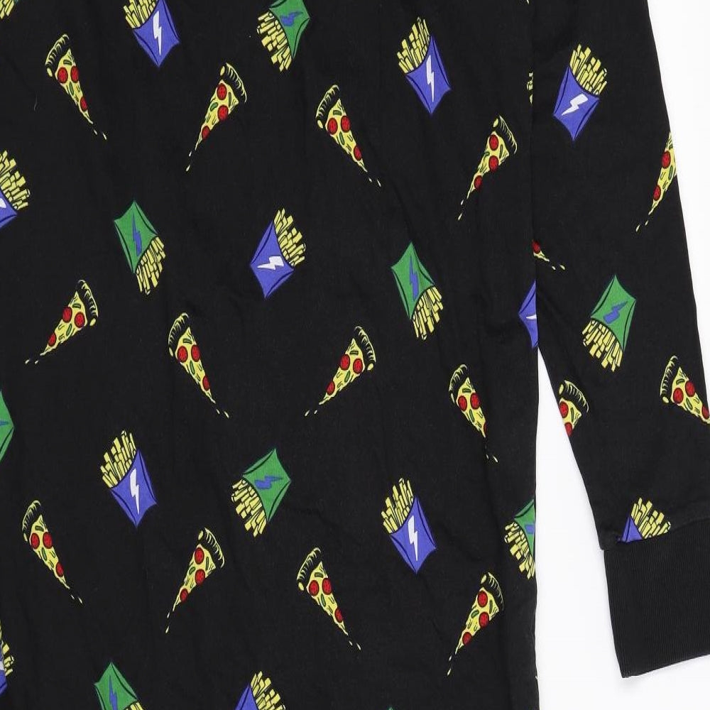 NEXT Boys Black Geometric Jersey  One Piece Size 15 Years  - pizza and chips