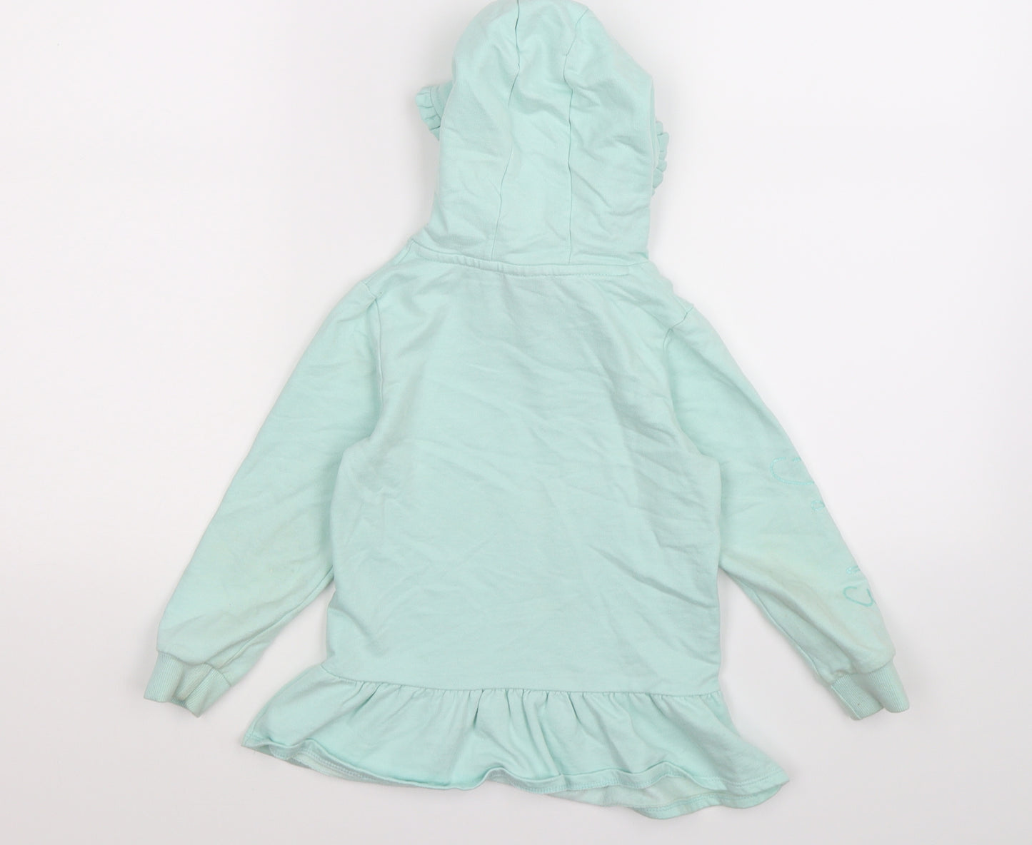 George Girls Green  Jersey Pullover Hoodie Size 4-5 Years  - elsa & anna, frozen