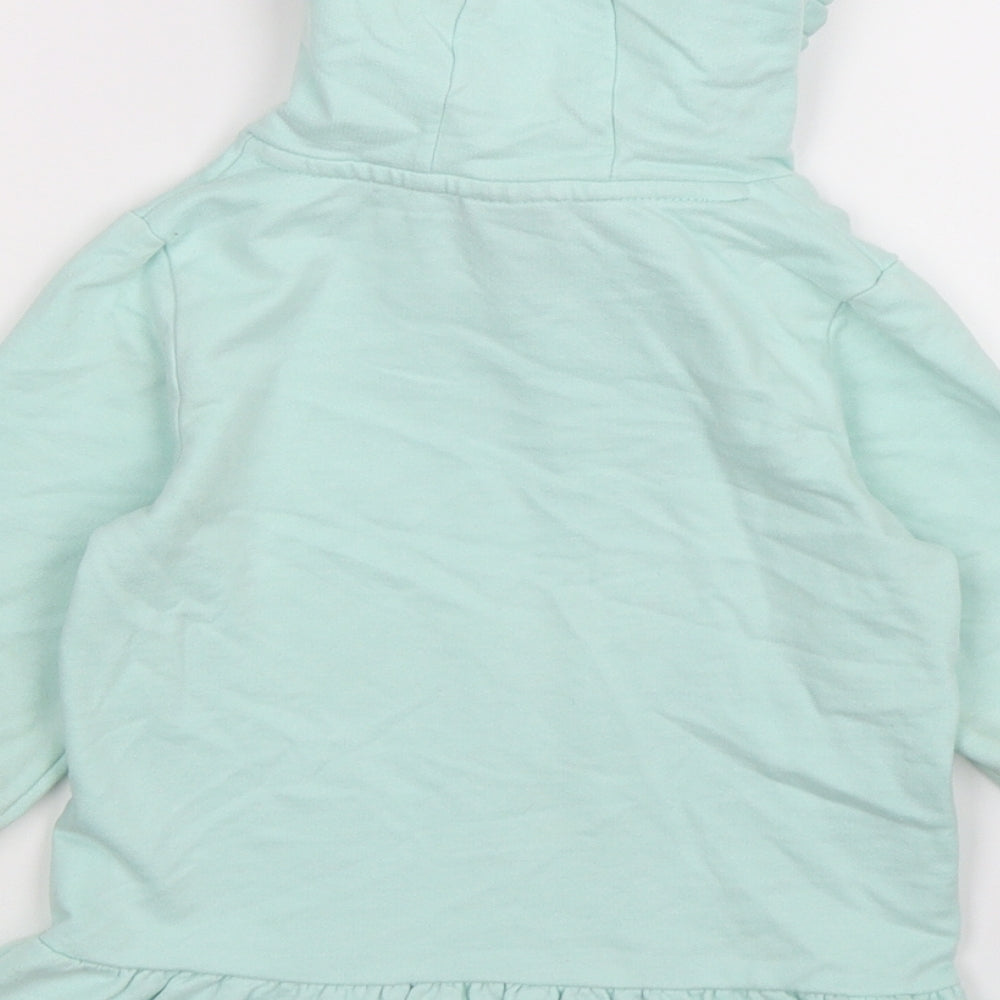 George Girls Green  Jersey Pullover Hoodie Size 4-5 Years  - elsa & anna, frozen