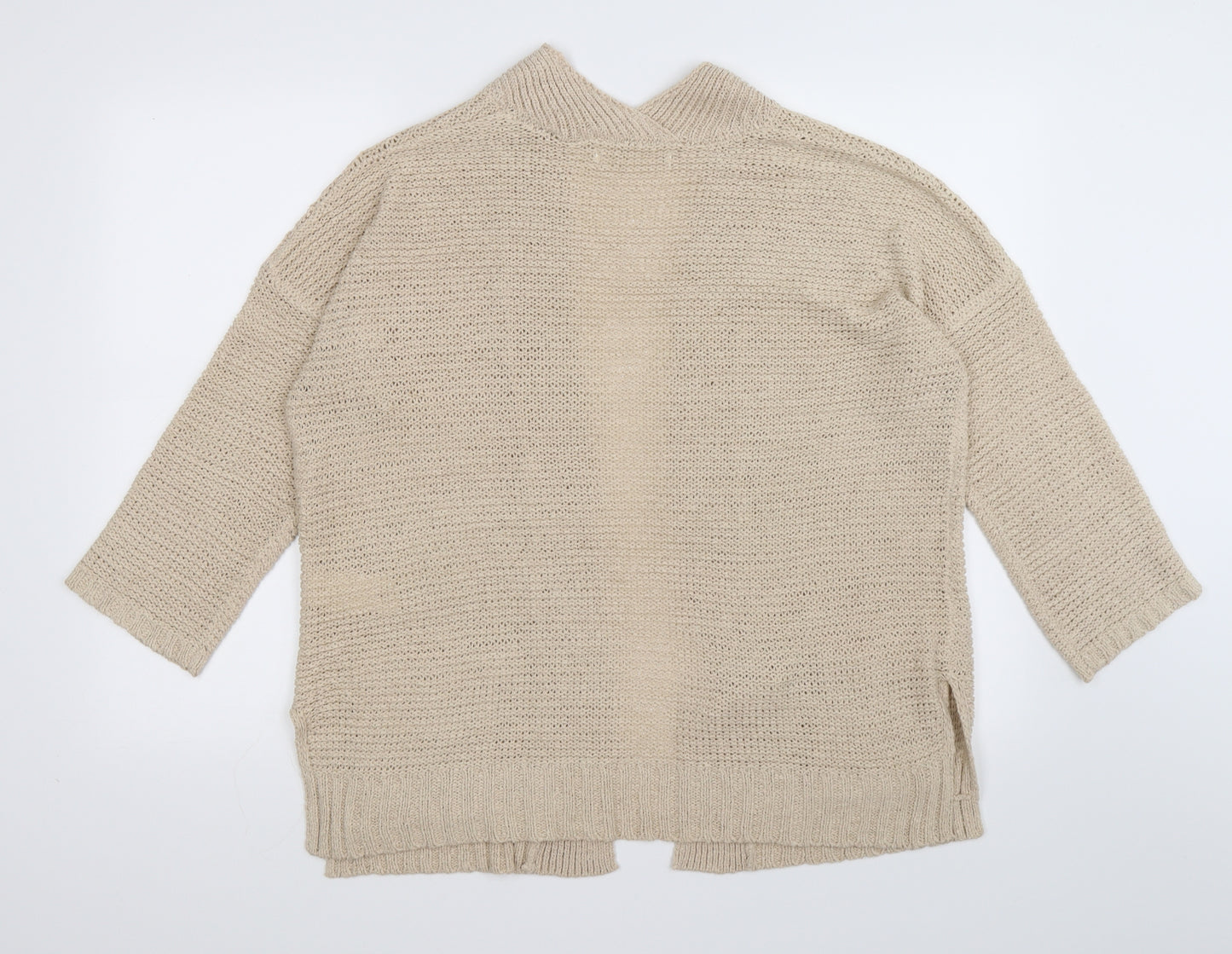 sfara Womens Beige  Knit Cardigan Jumper Size M