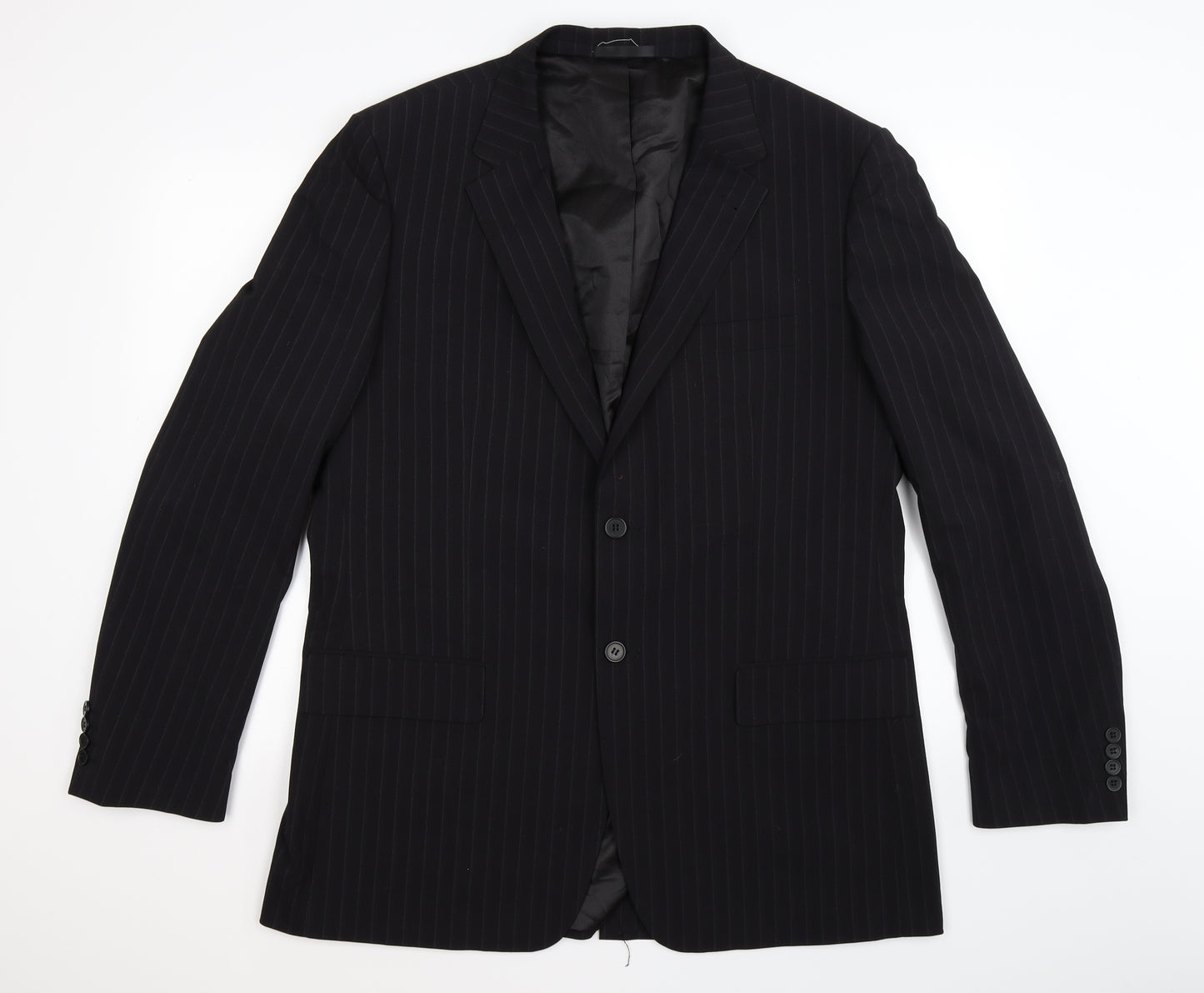 Butler & Webb Mens Blue Striped  Jacket Suit Jacket Size 44