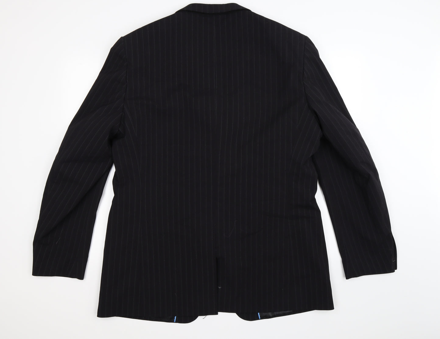 Butler & Webb Mens Blue Striped  Jacket Suit Jacket Size 44