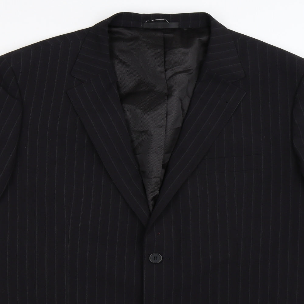 Butler & Webb Mens Blue Striped  Jacket Suit Jacket Size 44