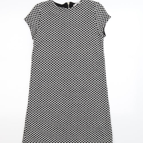 Zara Womens Black Argyle/Diamond Knit A-Line  Size S