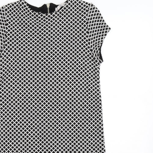 Zara Womens Black Argyle/Diamond Knit A-Line  Size S
