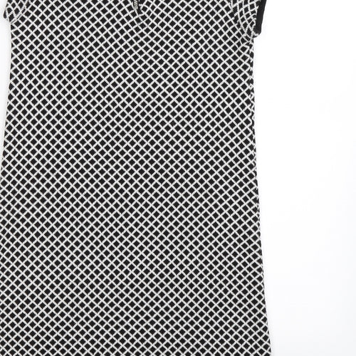 Zara Womens Black Argyle/Diamond Knit A-Line  Size S