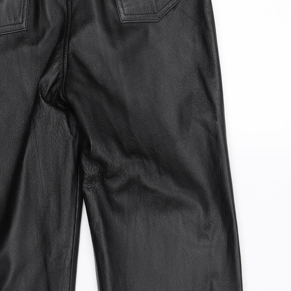 C&A Womens Black   Trousers  Size 10 L30 in - real leather